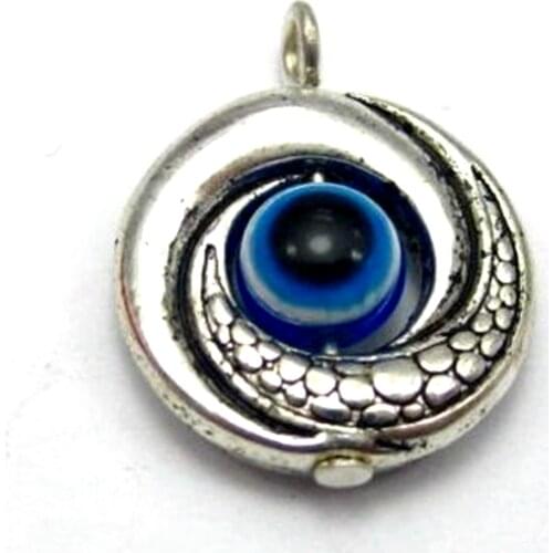 MIC 50Pcs Tibetan Silver Alloy EVIL EYE Kabbalah Charm Pendants A0010159