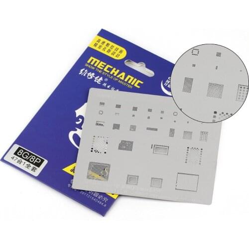 6pcs/set Template Steel BGA Stencil Mold Steel Reballing Plate Mainboard Repair Tool For iPhone X Reball BGA IC Motherboard