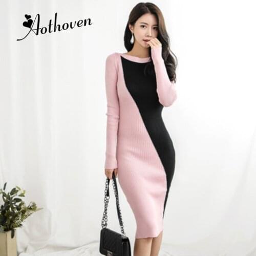 AOTHOVEN Fashionable Knitted Dresses