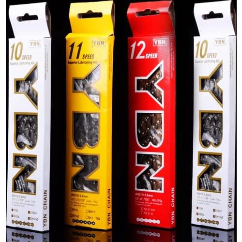 Free Shipping YBN X12L x10 x10sl x9sl x11sl bicycle chain 9 10 11s gold mountain road bike sram SHIMANO 116 length