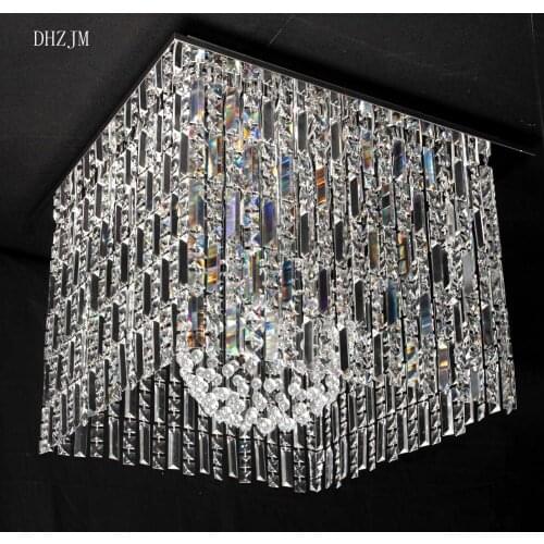 Large lighting crystal ceiling lamp wave design modern crystal chandelier crystal lamp rectangle fixtures Guaranteed 100