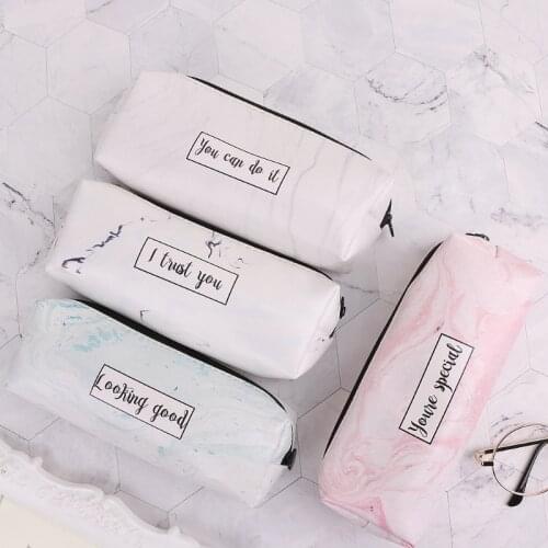 Marble Pencil Case Stationery School Supplies Storage Pencil Cases School Tools