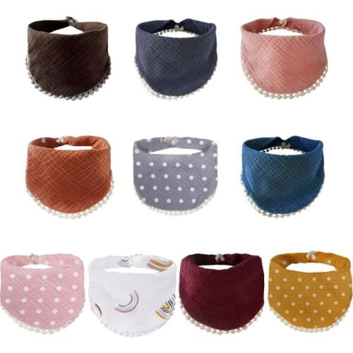Baby Infants Feeding Bibs Soft Pure Cotton Bandana Saliva Towel Toddler Triangle Drool Scarf Newborn Burp Cloth 69HE