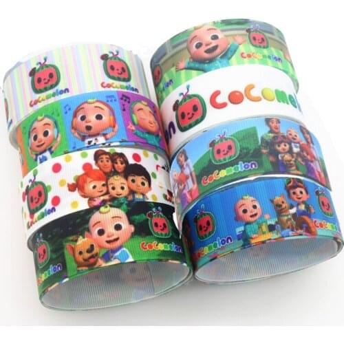 DHK 50yards Cocomelon Printed Grosgrain Ribbon Accessory Hairbow Headwear Decoration DIY Wholesale OEM S1426