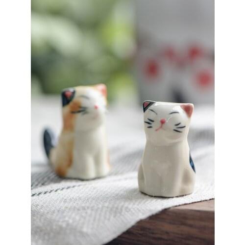 Home Decor Ceramic Kitten Chopstick holder plutus cat Tableware Chinese Tea Улун Чай Tea Accessories