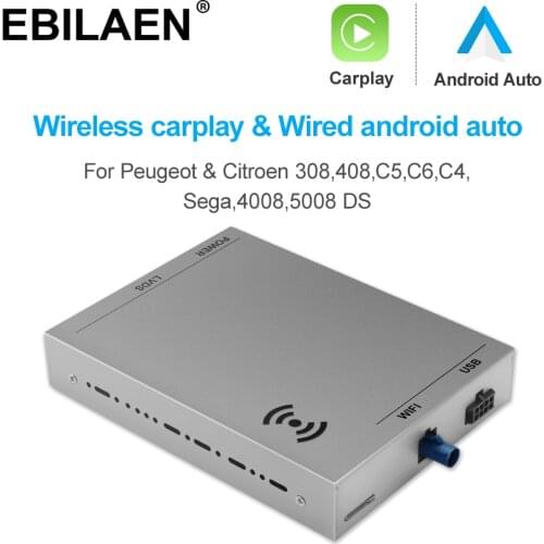 EBILAEN Wireless Carplay For Citroen C4 SMEG NAC Picasso DS4 DS3 308 508 208 200 Android Auto Ｍodule Box Mirror Link Navigation