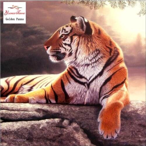 GOLDEN PANNO Diamond Painting Full Square 5D Diy Daimond Embroidery Diamant Mosaic Sale Displasy Broderie Diamant Tiger Picture