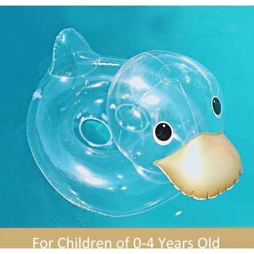 Swimming Rings Baby Infant Transparent Duck Swim Ring Toddler Water Floating Seat Circle Pool Safety Aid Trainer For 0-4 Years