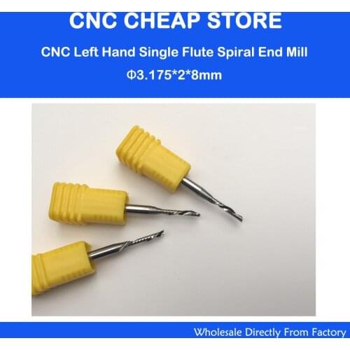 5pcs/lot 1/8" Down Cut One Flute AAA Solid Carbide CNC Router End Mill Cutter 2*8mm