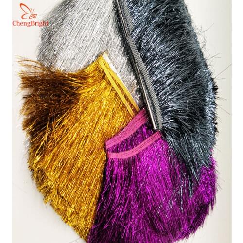 CHENGBRIGHT 1 Yard 20CM Long Lace Fringe Trim Tassel Fringe Trimming For Diy Latin Dress Stage Clothes Accessories Lace Ribbon
