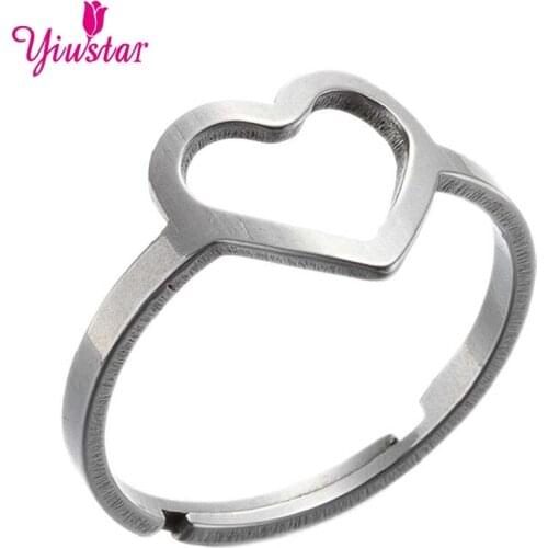 Fashion Gold Stainless Steel Female Heart-Shaped Engagement Wedding Ring Female Ladies Party Jewelry Gifts for Men 2020 Trend