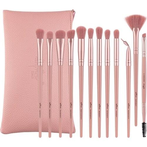 Anmor 12Pcs Makeup Brushes Set With Bag Professional Make Up Brush For Eyebrow Eyeshadow Blending Tool Kit Portable Cosmetics