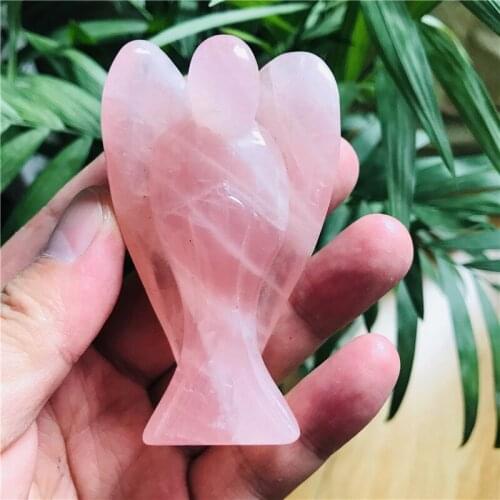 Natural powder crystal hibiscus stone powder crystal guardian angel decoration office Feng Shui creative birthday gift