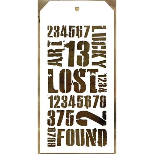 2021 New Label Tag Plastic Stencil For Craft Making Arabic Numerals Pattern Scrapbooking Background Card No Metal Cutting Dies