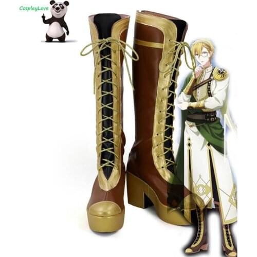 CosplayLove Idolish7 Cosplay Shoes Brown ROKUYA NAGI Cosplay Shoes Boots For Halloween Christmas