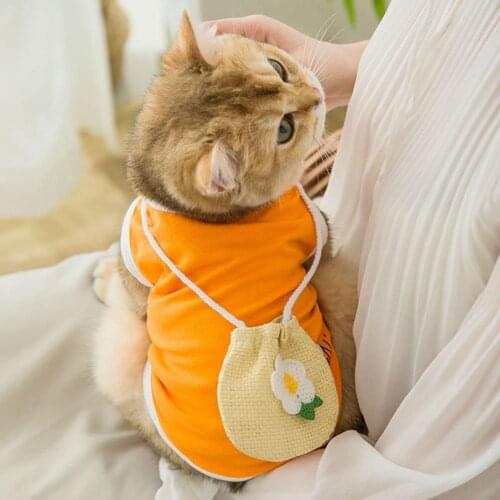 Pet Clothes Dog Vests 3D Cross-body Bag Design Skin-friendly Breathable Pet Cats Vest for Summer