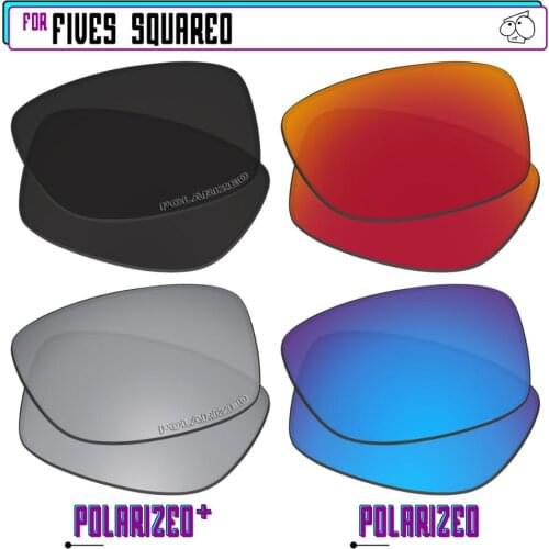 EZReplace Polarized Replacement Lenses for - Oakley Fives Squared Sunglasses - BkSrP Plus-RedBlueP