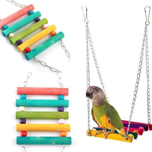 Random Color Pet Bird Parrot Toys Parakeet Budgie Cockatiel Cage Hammock Swing Toy Hanging Chew Toys For Birds
