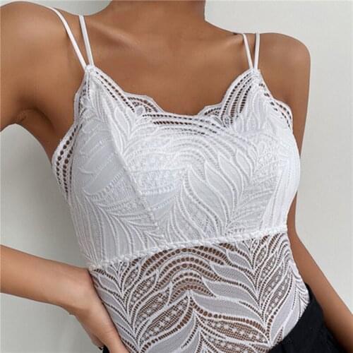 Sexy Women Crop Top Lace Wireless Lingerie Vest Sexy Strap V-Neck Tank Top Beauty Back Hollow Lace Camisole Feminino Cami