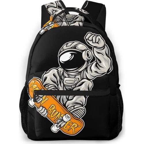 Astronaut Skating Awesome Cosmonaut Gifts Backpack for Girls Boys Travel RucksackBackpacks for Teenage school bag