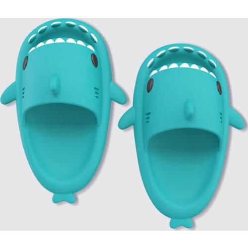 Mo Dou 2021 New Summer Slippers Lovely Shark Shape Slides Outdoor Women Shoes Kids Children Flip Flops Men Couples Cartoon EVA