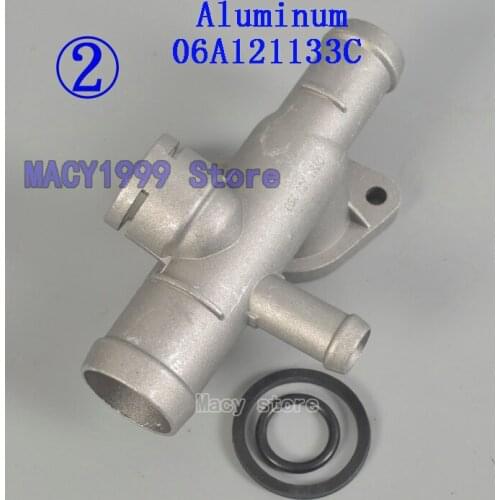 Aluminium Alloy Engine Cooling Coolant Hose Connector Pipe 06A 121 133J for Jetta Golf MK4 Bettle A3 S3 TT Seat Leon Ibiza 1.8T