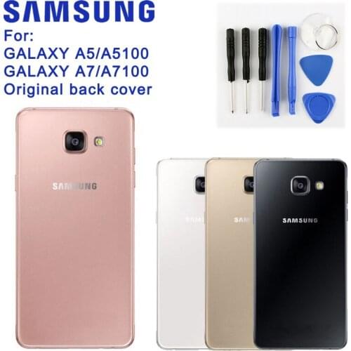 SAMSUNG Original Back Battery Door Rear Glass Case For Samsung Galaxy A5 2016 A510 A510F A5100 A7 2016 A7109 A7100 A710F A710
