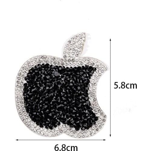 Rhinestone Glitter Patch Apple Peach Heart Bow Lip Shape Crystal Iron-on Garment Bag Decoration