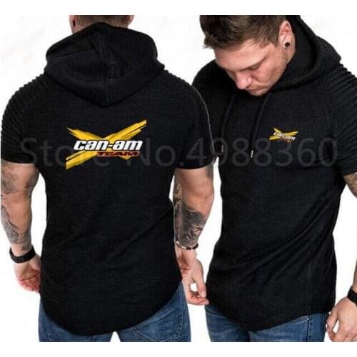 BRP Can-am Short Sleeve Hoodies Men Casual Hoodie hip hop Tracksuit Hoody Motorsport Shifter M Power Hooded Summer Shirt