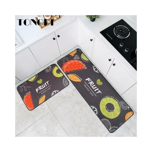 TONGDI Absorbent Fruit Printing Elegant Carpet Mat Soft Kitchen Anti-Slip Luxury Decor For Home Entrance Hallway Balcony Rug