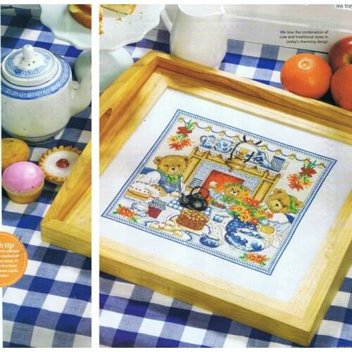 -Teddy’s tea time 35-35 Counted Cross Stitch Cross Stitch Kits Embroidery Needlework Sets