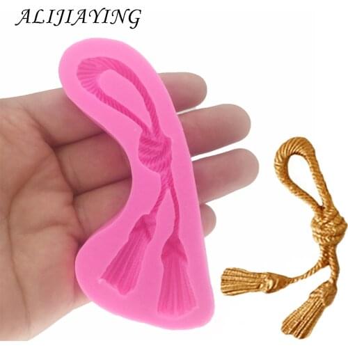 Curtain Hemp Rope Silicone Mold Fondant Cake Decorating Tools Cake Lace border Sugar Craft Molds DIY Cake D1329