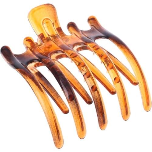 Women Lady Girls Simple Non Slip Grip Black Large Claw 5 Claws Hair Clip Clamp