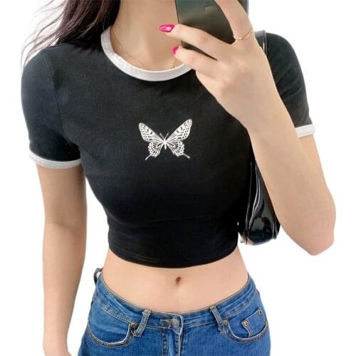 Women Summer Sexy Bandage Tank Elegant Butterfly Tee Ladies Slim Stretch tunique femme party Club Tee Streetwear
