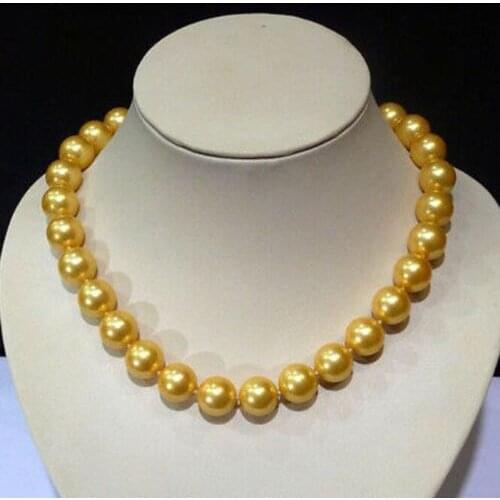 Women Gift word Love Free shipping 14MM South Sea SHELL PEARL necklace 18 inch Genuine Lucky Ladys jewelry Fine Womans
