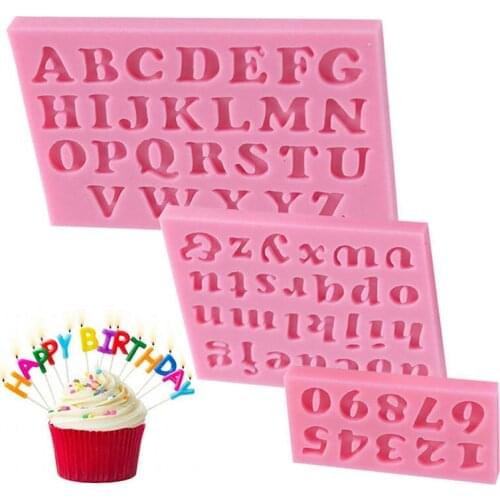 3pcs/set Number Letter Shape Silicone Mold Cake Decoration 3D Food Grade Soap Chocolate Moulds