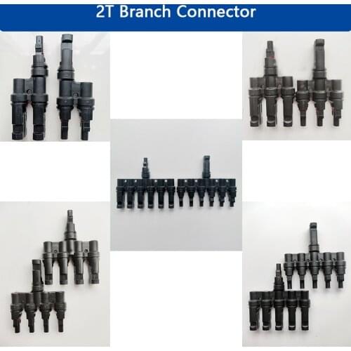 1Pair 2T/3T/4T/5T/6T Branch Adapter Connector Male and Female Connection for Solar Panels Cable PV System Waterproof Socket Plug