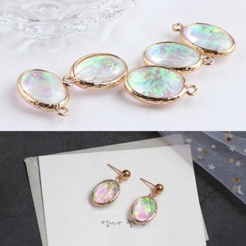 10pcs/lot Vintage resin Imitation shell oval shape charm Hair accessories Diy earring pendants handmade jewelry accessories