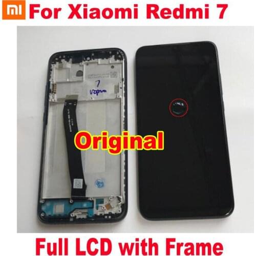 100% Original Working LCD Display Touch Screen Panel Digiziter Assembly Sensor + Frame For Xiaomi Redmi 7 Mobile Pantalla
