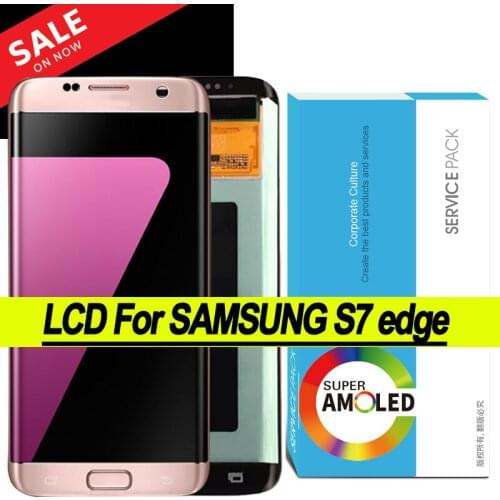 100% Tested 5.5'' AMOLED Display with Burn Shadow for Samsung Galaxy S7 edge G935 G935F LCD Touch Screen Repair Parts