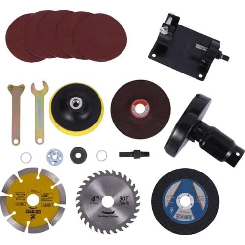 17Pcs/Set 13mm Electric Drill Cutting Seat Conversion Tool Accessories Set For Grinding Cutting Tile Wood Metal Polishing