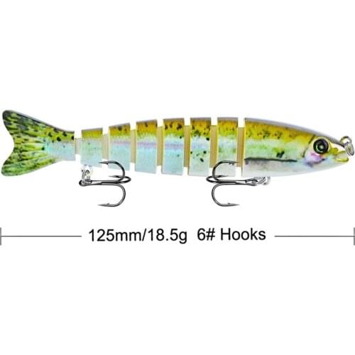 2cm/19g Premium 8 Sections Multicolor Swimbait Tackle Sinking Wobblers Fishing Lures