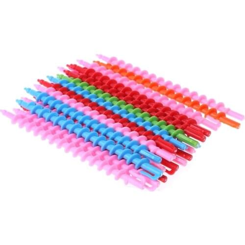 24Pcs Long Plastic Styling Barber Salon Tool Hairdressing Spiral Hair Perm Rod