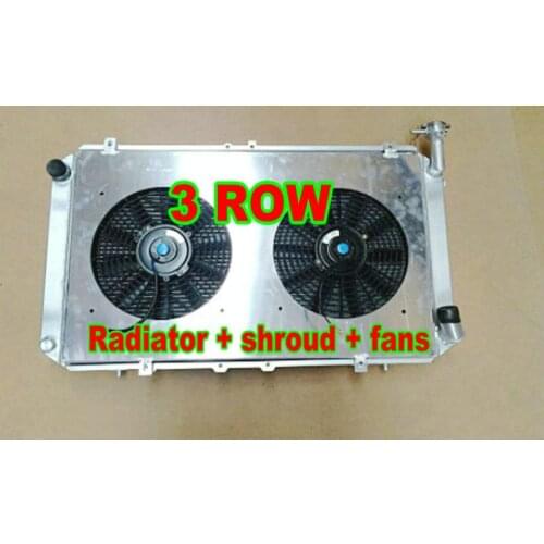 3rows ALL Radiator + Shroud+ Fans FOR Nissan Patrol Y60 GQ 4.2L TB42S Petrol 87-97