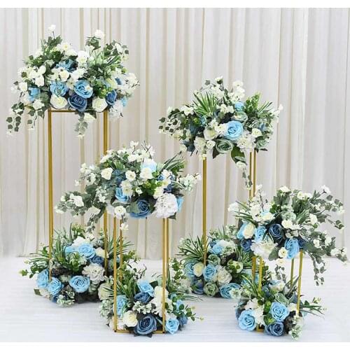 4pcs Wrought Iron Stand Wedding Props Artificial Flower Road Lead Supplies Flower Arch Wedding Arch Road Lead T-stage Decor