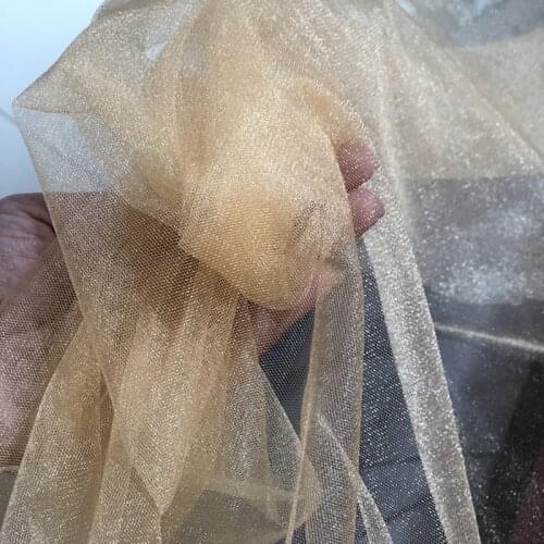 4 Yards Soft Gleam Tulle lace Fabric In Khaki For Wedding Dress Bridal Veil Evening Dress Birthday Party Dress Photography Bow