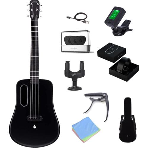Lava Me 2 Freeboost 36 Inch Guitar Effects Carbon Fiber Electric Travel Guitar With Case/Picks/Charging Cable/Tuner/Capo/Strap