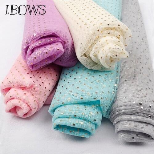 90*150cm Organza Fabric Gold Dots Printed Yarn Muslin Fabric DIY Clothes TuTu Dress Organza Wedding Party Decoration Background