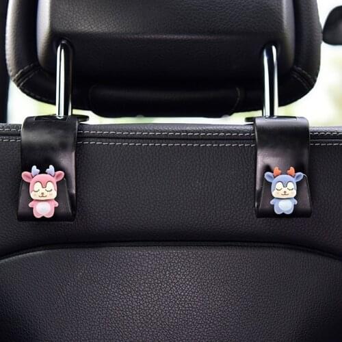 Car Back Seat Hooks Cartoon Animal Hook Headrest Storage Holder Durable Bearing 20kg Hanger Vehicle Organizer Hanging Hooks