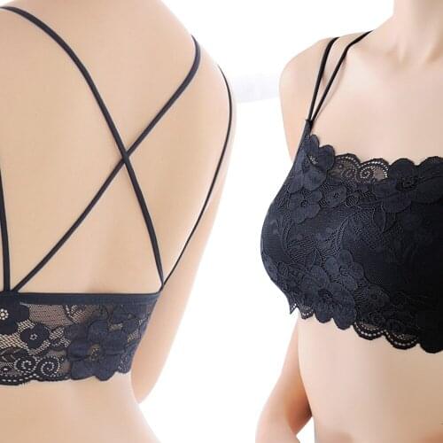 Chau Lui Women Beauty Padded Back Bra Lace Tube Top Underwear Sexy Bottoming Camisole